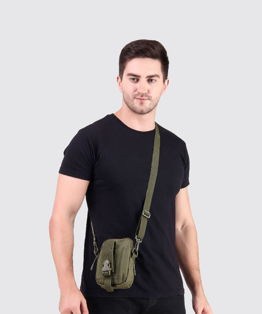 Leopard Tactical Shoulder Sling Bag Black