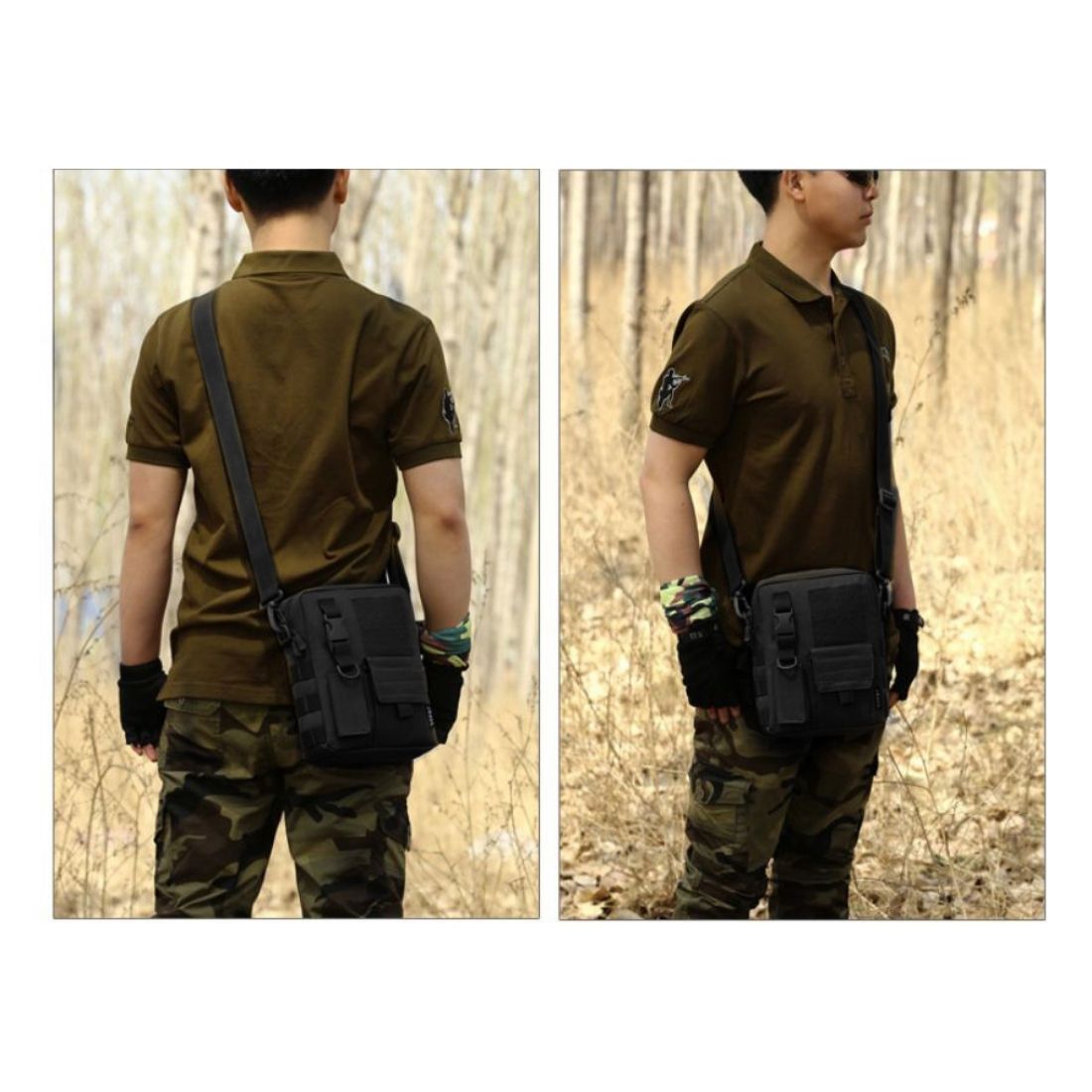 Tiger Tactical Shoulder Sling Bag Large Black For Travel